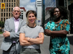 The Ottawa People's Commission on Convoy Occupation, from left to right: Alex Neve, human rights lawyer and former Secretary General of Amnesty International Canada;  Leilani Farha, lawyer and former UN Special Rapporteur on the Right to Housing;  and longtime social justice advocate and executive director of the Canadian Center for Gender and Sexual Diversity, Debbie Owusu-Akyeeah.