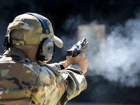 Canadian special forces are getting a new pistol but its leaders claim that details about the gun are secret despite previous declarations it was the Sig Sauer P320 pistol. This photo shows the P320 in use by the U.S. military.