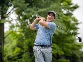 Ben Sherman, broker with QUBE Properties Ltd. Brokerage, teed off during the Jewish Federation of Ottawa’s annual golf tournament.