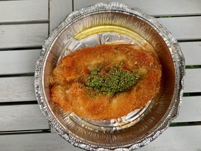 Kunafa, a Middle Eastern dessert, from Saffron Kabab.