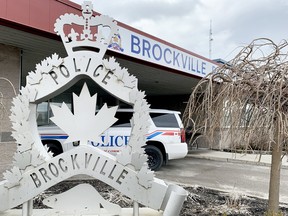 A file photo of the exterior of the Brockville Police station.