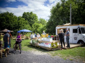 The Carp Outdoor Food Market marked its first day of operation on Saturday, but the aim is to sell produce there at least five days a week.