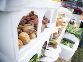 Fresh local products are for sale every day in front of the food truck at the Carp site.