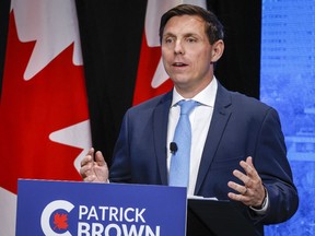 Candidate Patrick Brown at the Conservative Party of Canada English leadership debate in Edmonton, Alta., Wednesday, May 11, 2022.