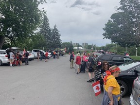 Freedom convoy supporters were gathering in Strathcona Park Friday.