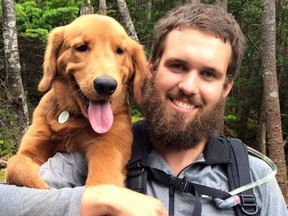 Olivier Bruneau, 24, killed when struck by a sheet of ice in a construction pit at 505 Preston St. Mar. 23. Facebook 
NOTE: In attached photos, he is pictured with dog Whisky.