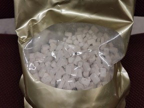 Suspected methamphetamine siezed when the OPP OCEB executed three search warrants in Ottawa.