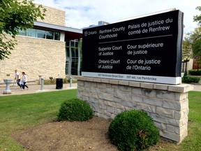 A file photo of the Renfrew County courthouse in Pembroke.