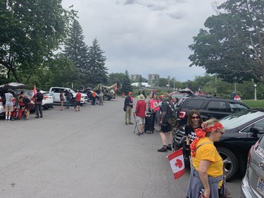 Convoy supporters gathered at Strathcona Park on Friday.