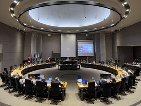 Une photo du conseil municipal d'Ottawa lors de sa réunion de mercredi.