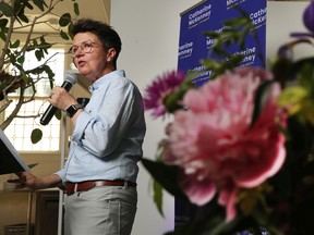 Catherine McKenney during their mayoral campaign kickoff in Ottawa.