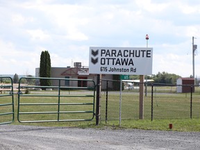 A Parachute Ottawa sign at the Arnprior airport.