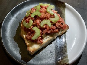 Beef tartare at Stolen Goods Cocktail Bar on Sparks Street.