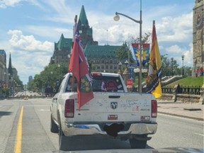 Ottawa Police Service tweeted this photo of a vehicle that was stopped on Wellington Street near Parliament Hill in Ottawa on Friday