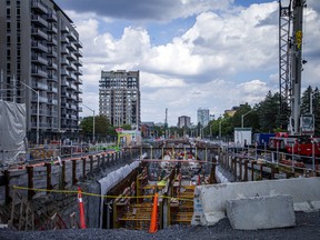 LRT construction between Byron Avenue and Richmond Road Saturday, August, 6, 2022.