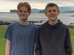Owen Hills, left, and Jack Moore will be competing in Pokémon the card game at the 2022 Pokémon World Championships in London on August 18.