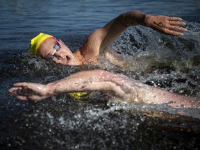 The Riverkeeper Open Water Swim race took place in the Ottawa River, starting and finishing at the Lac Deschênes Sailing Club, Sunday, August 14, 2022. Logan Milne and Peter Volney battled it out in the last position of the 4K race to finish third and fourth respectively.