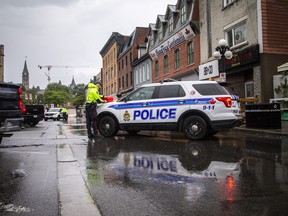 OTTAWA — Ottawa police were investigating an overnight shooting at Byward Market on York Street on Friday, August 26, 2022.ASHLEY FRASER, POSTMEDIA