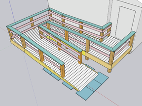 This access ramp is one that Maxwell designed for a client in the US. A ramp is one of the first things a homeowner should install to make their place more senior friendly. Every ramp needs to be custom designed for the location.