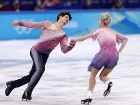 Piper Gilles and Paul Poirier of Team Canada skate during the Ice Dance Free Dance on day ten of the Beijing 2022 Winter Olympic Games at Capital Indoor Stadium on February 14, 2022 in Beijing, China.