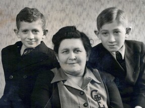 George Gara, left, with his mother, Elsa, and brother, Tomi, in 1930s Budapest, Hungary.