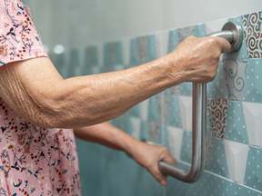 Simple things like this grab rail can extend the time that seniors remain living in their own home. New options for aging in place make this more practical than ever.