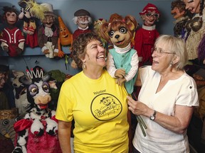 OTTAWA -- Noreen Young, right, artistic director, with her puppet Gloria of Under the Umbrella Tree fame, and Jane Torrance, executive director, of the Puppets Up! International Puppet Festival. Thursday, Aug. 11, 2022.