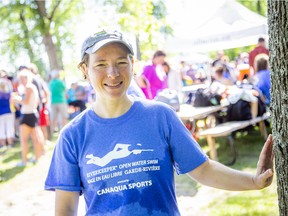 The Riverkeeper Open Water Swim race took place in the Ottawa River, starting and finishing at the Lac Deschênes Sailing Club, Sunday, August 14, 2022. Jennifer Haughton, the top individual fundraiser, also swam the 1.5K race on Sunday morning.
