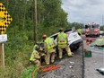 Ottawa Fire Services extricate person from crash at Snake Island Rd & Blanchfield Rd.  Tuesday night