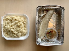 Cassava couscous and cassava from Moyo Grill in Barrhaven. Photo by Peter Hum
