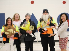 Kim Massé, who won Ottawa's Favorite Crossing Guard in 2022, has been with the OSC for 17 years.  Sandra Peters and David Conlin, who serve the Hunt Club community, have been a part of the OSC Crossing Guards program since its inception 20 years ago.