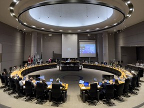 A file photo from the July 6 meeting of Ottawa city council. With the deadline for registering as candidates for this fall’s election set for Aug. 19, at least nine councillors aren’t seeking re-election in their wards, and there will also be a new mayor.
