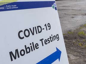 A file photo from outside an Ottawa Public Health pop-up COVID-19 mobile testing operation. FILE