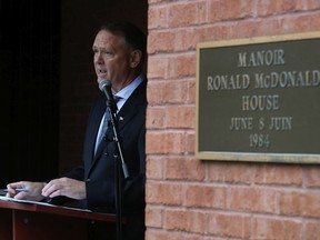 David McGuinty, MP for Ottawa South, announces that community infrastructure money will be delivered to the Ronald McDonald House in Ottawa on Monday.