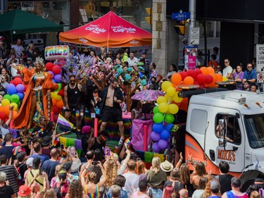 A float makes its way through the 2022 Capital Pride Parade in Ottawa on Sunday, Aug. 28, 2022.