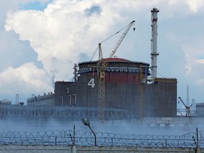 FILE PHOTO: A view shows the Zaporizhzhia Nuclear Power Plant in the course of Ukraine-Russia conflict outside the Russian-controlled city of Enerhodar in the Zaporizhzhia region, Ukraine August 4, 2022.