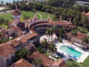 An aerial view of former U.S. President Donald Trump's Mar-a-Lago home after Trump said that FBI agents raided it, in Palm Beach, Fla.