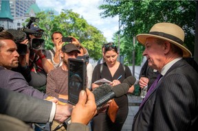 Patrick McDonald, owner of the former St.  Brigid's church spoke to the media, Friday, Sept 2, 2022, outside the Ottawa Courthouse.