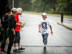 Terry Fox Run participants don't let the rain slow them down