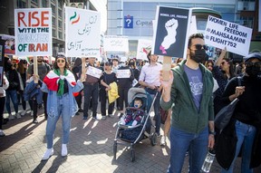 The Iranian community in Ottawa gathered on Sunday and marched in solidarity with the Iranian people in their protest against the oppressive regime of the Islamic Republic following the death of Mahsa Amini.