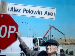 File photo: Mr. Polowin on the construction site where the street bears his name.