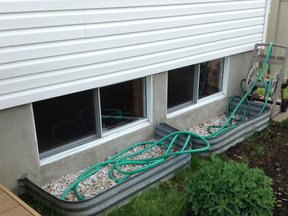 : Window wells like these can benefit from clean, rain-shedding covers. Besides boosting water resistance of your basement, it prevents small creatures from falling in.