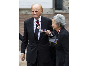 OTTAWA — Former Governor General of Canada Adrienne Clarkson and her husband John Ralston Saul arriving at Christ Church Cathedral.
