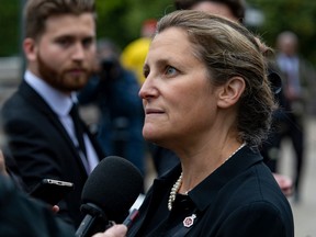 OTTAWA — Chrystia Freeland, Deputy Prime Minister of Canada, arriving at Christ Church Cathedral for The National Commemorative Ceremony In Honour of Her Majesty Queen Elizabeth II on Monday, Sep. 19, 2022.