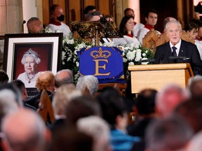Former Canadian Prime Minister Brian Mulroney speaks during a memorial service to mark the passing of Britain's Queen Elizabeth II at Christ Church Cathedral in Ottawa, Ontario, Canada September 19, 2022.