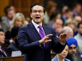Conservative Party of Canada Leader Pierre Poilievre speaks during question period in the House of Commons in Ottawa, September 22, 2022.