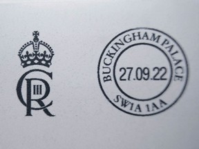 Buckingham Palace on Monday revealed King Charles III's new royal cypher -- the monogram of his initials that will feature on government buildings, state documents and new post boxes.
