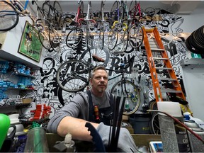 Jason Komendat pictured in his Retro-Rides shop on Sparks Street. Komendat is closing the shop next month.