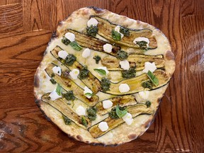 Zucchini pizza at Retro Gusto