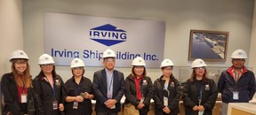 Die Delegation der philippinischen Botschaft in Ottawa und POLO Toronto im Werk Irving Shipbuilding in Halifax, Nova Scotia.  (Bildnachweis: Ottawa PE)